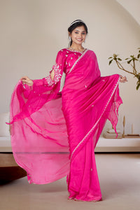 Pink Petal to the Metal Saree