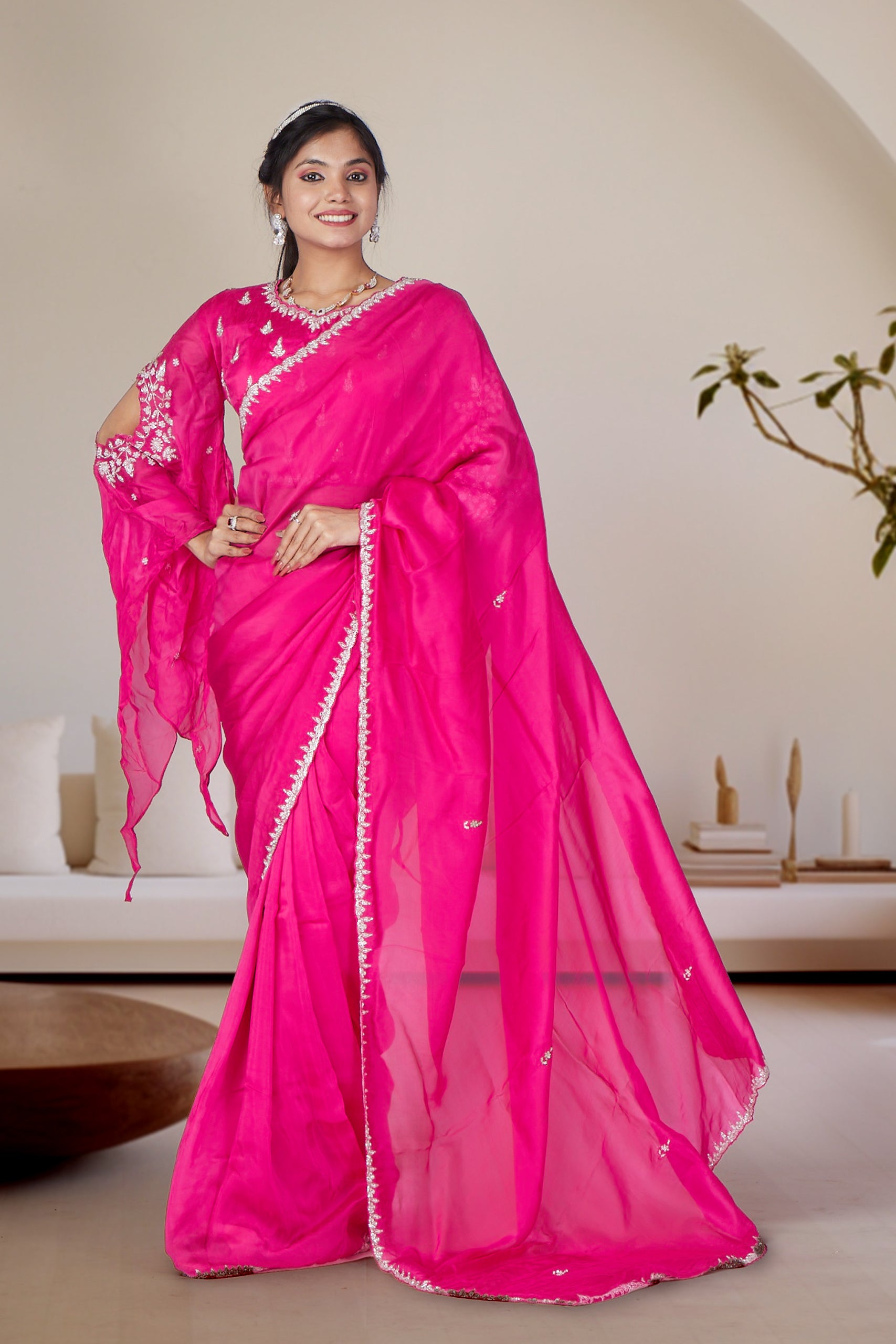 Pink Petal to the Metal Saree