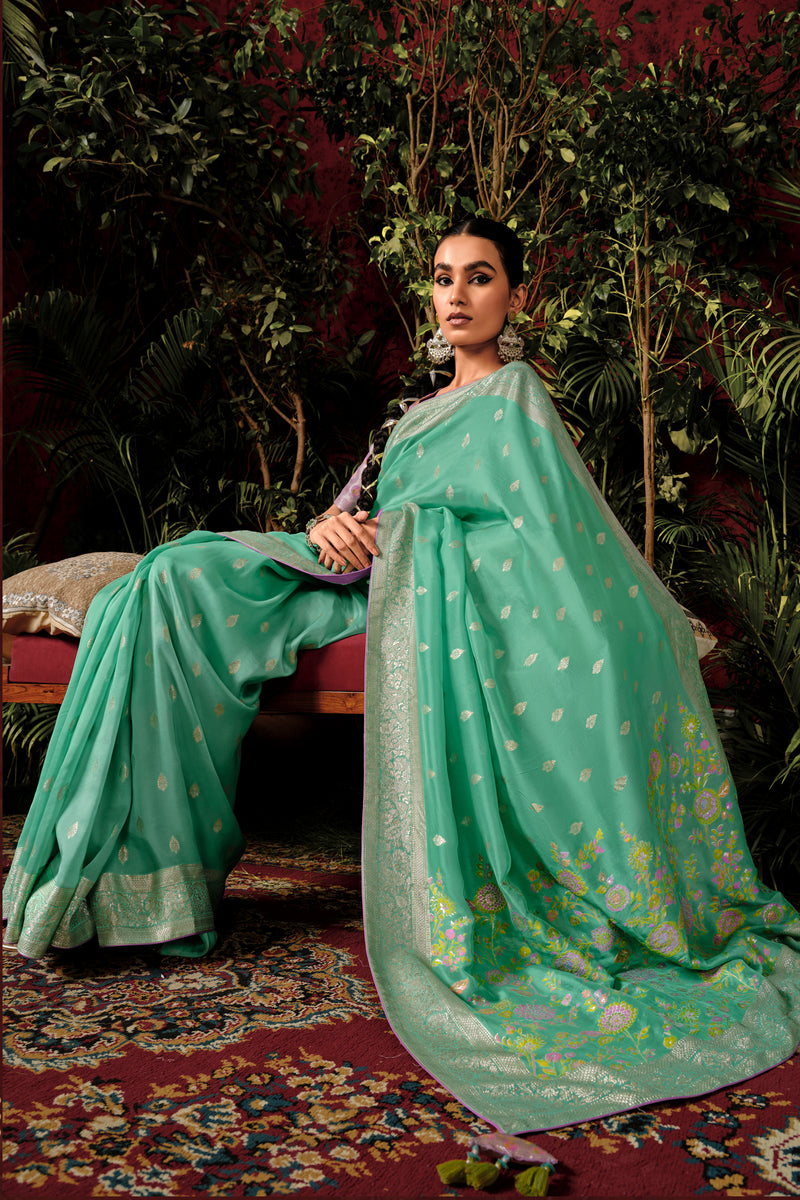 Luminous Green Saree