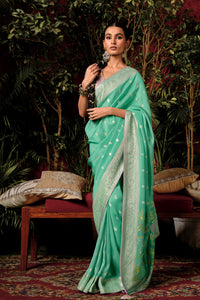 Luminous Green Saree