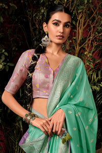 Luminous Green Saree