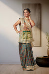 Royal Rhapsody Teal Silk Saree