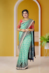 Turquoise Peacock Paradise Saree