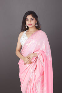 Pink Delight Shimmer Saree