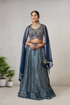 Royal Teal Chevron Lehenga Choli