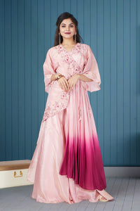 Pink Ombre Anarkali Suit