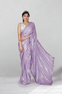 Lilac Shimmer Saree