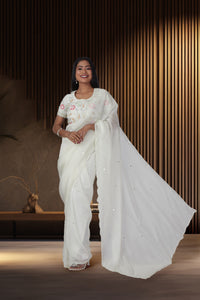 White Ivory Enchantment Saree