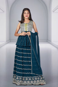 Blue Ocean Rhapsody Lehenga Choli