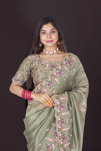 Green Fairycore Saree