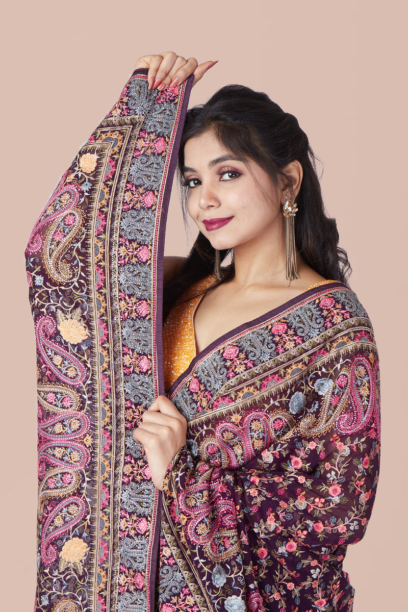 Royal Purple Rhapsody Saree