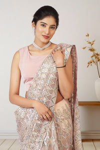 Pink Stardust Saree