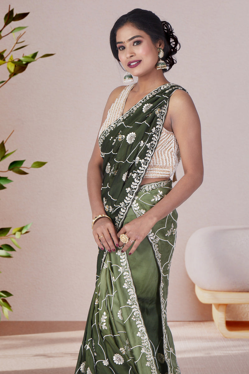 Green Jade Banarasi Silk Saree