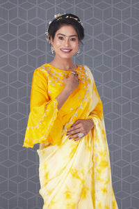 Marigold Meadow Batik Saree