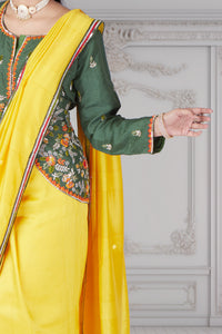 Yellow Limelight Chiffon Saree