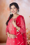 Crimson Cascade Salwar Suit