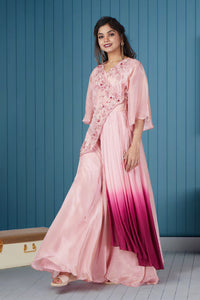 Pink Ombre Anarkali Suit