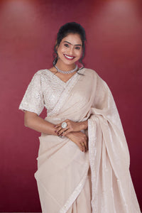 Peach Bellini Blush Saree