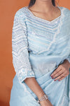 Light Blue Chiffon Azure Saree