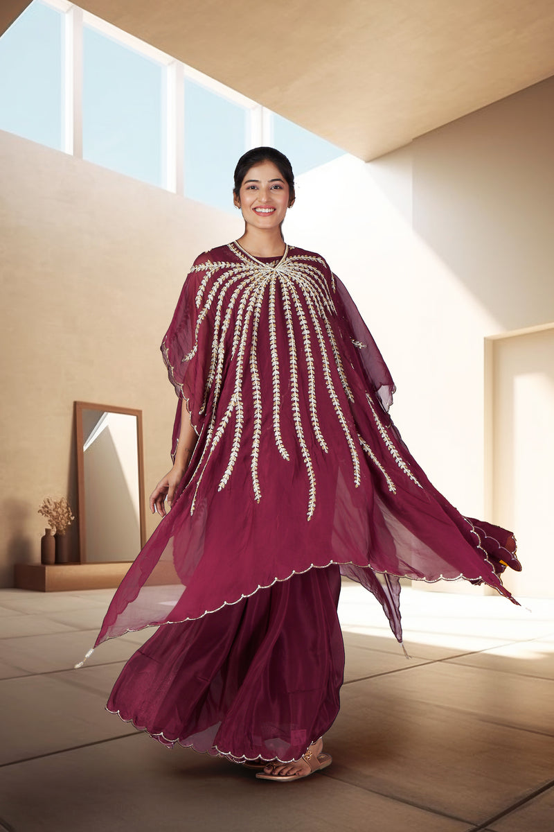 Maroon Mughal Majesty Anarkali Suit