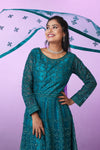 Teal Ocean's Treasure Anarkali Suit