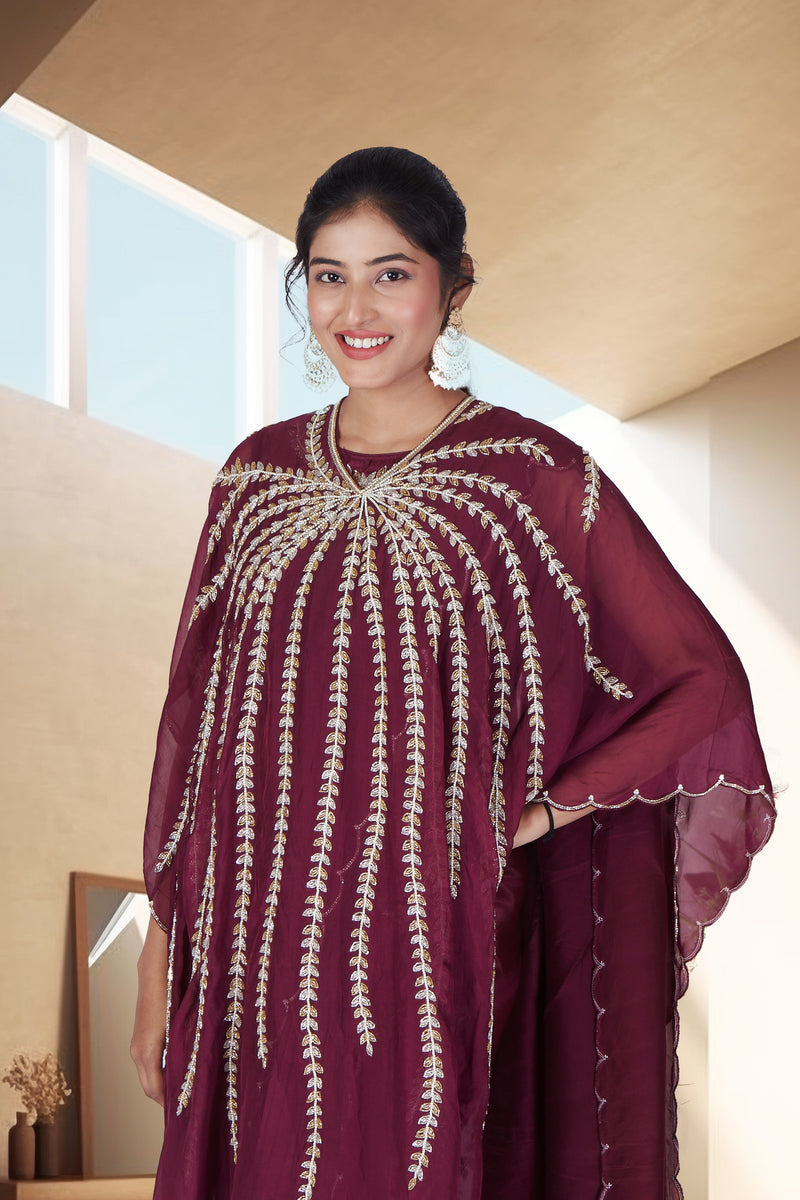 Maroon Mughal Majesty Anarkali Suit