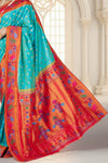 Turquoise Breeze Silk Saree