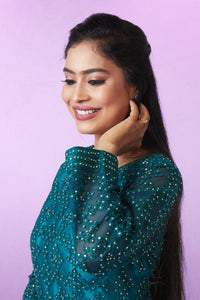 Teal Ocean's Treasure Anarkali Suit