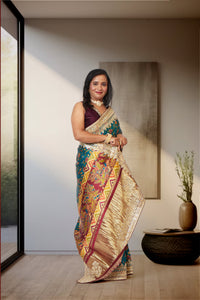 Ceremonial Teal Saree Set