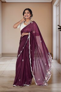 Pruple Wisteria Bloom Saree