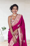 Maharani's Embrace Fuchsia Saree