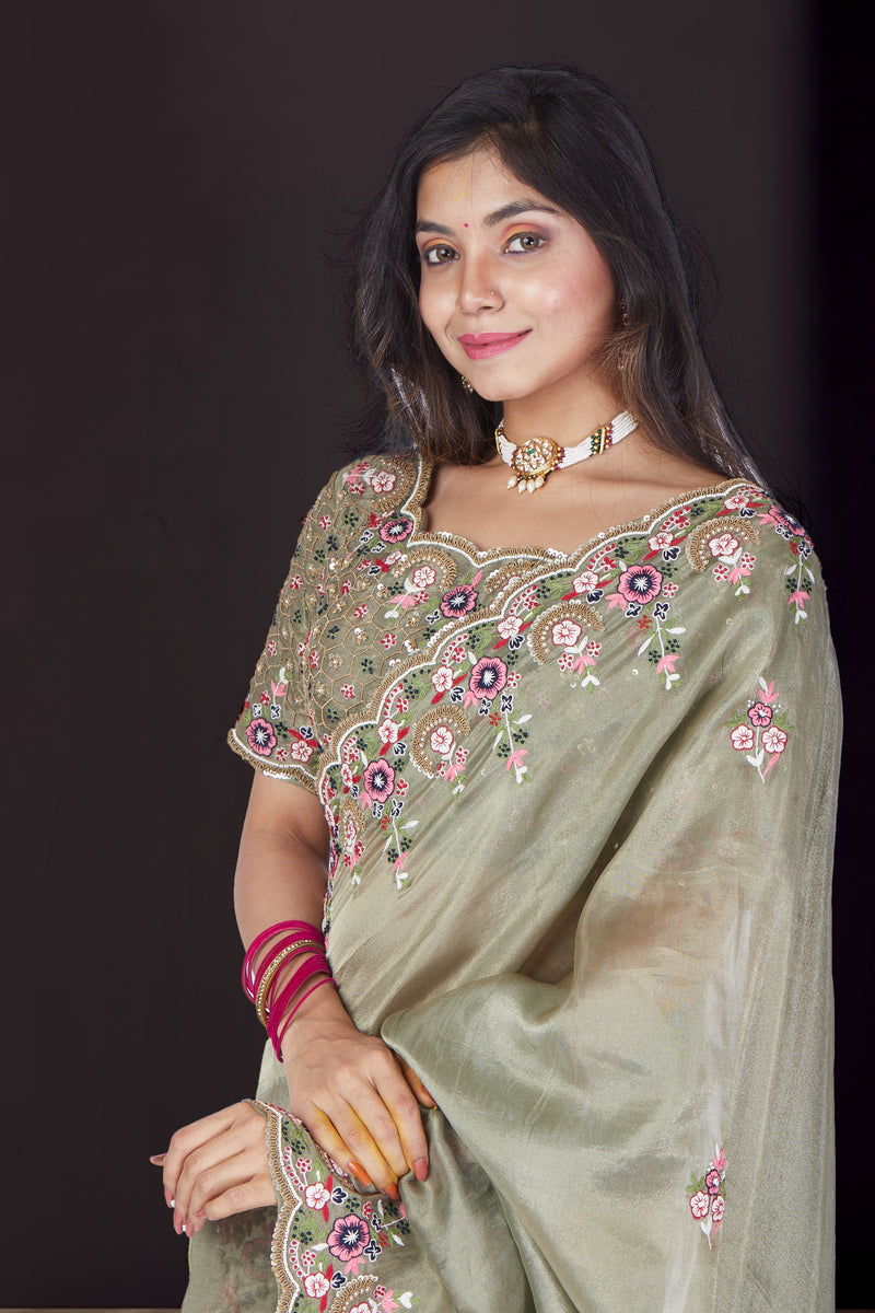 Green Fairycore Saree