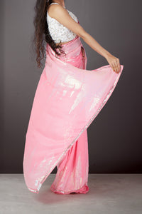 Pink Delight Shimmer Saree