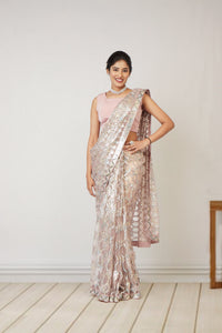 Pink Stardust Saree