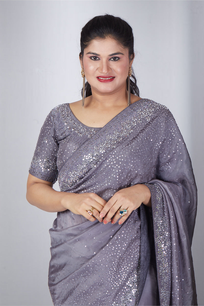 Sliver Mercury Mist Saree