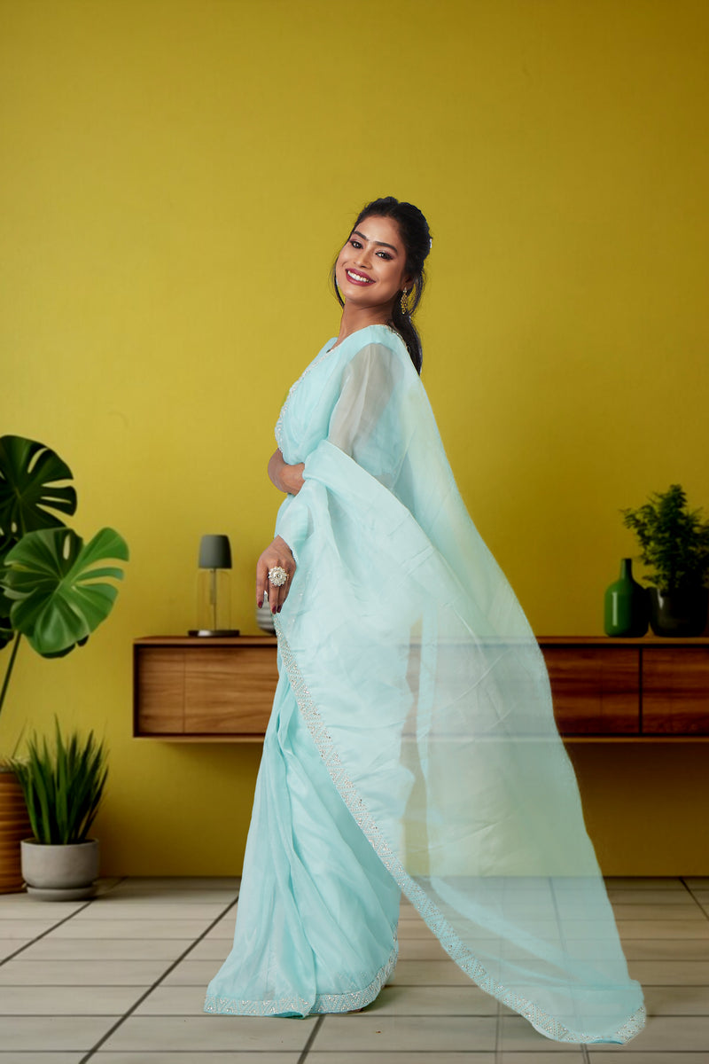 Sky Mirage Saree