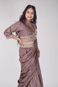 Taupe Smoke Lehenga Set