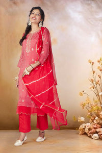 Crimson Cascade Salwar Suit