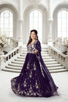 Elegant Purple Floral Gown