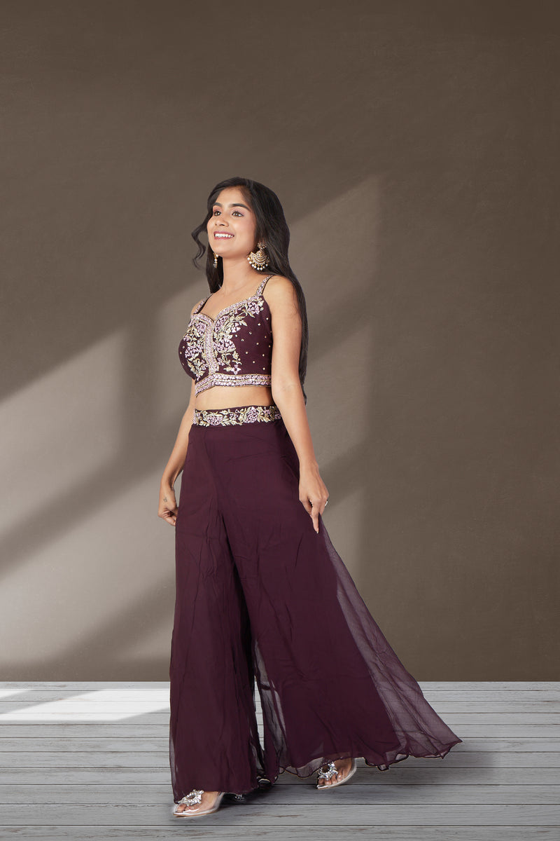 Regal Purple Choli-Sharara Duet