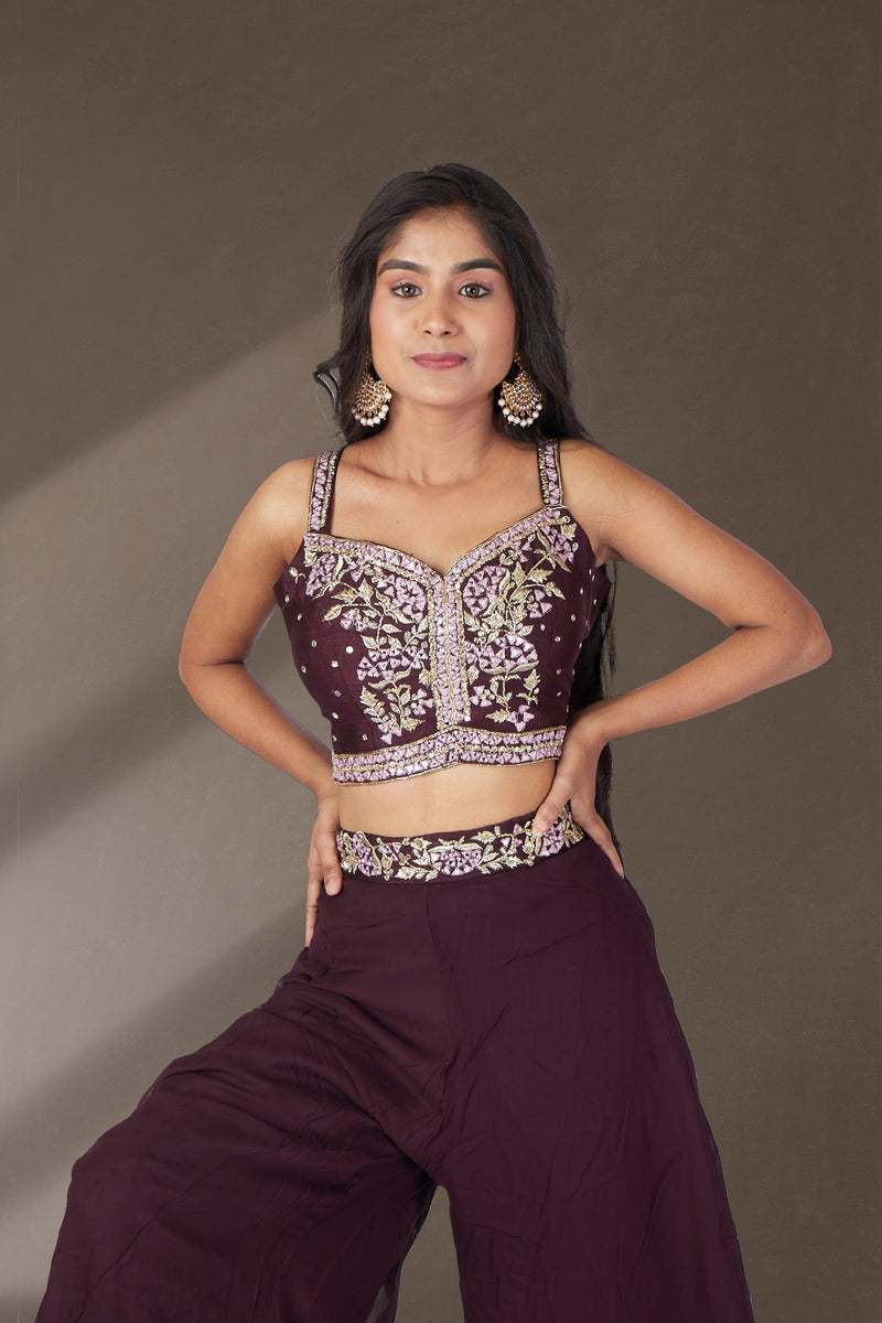 Regal Purple Choli-Sharara Duet