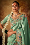 Whispering Sea Green Saree