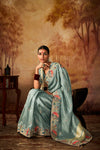 Muted Teal Saree