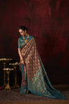 Teal Patola Silk Saree