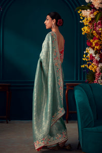 Sea Green Zari Symphony Saree