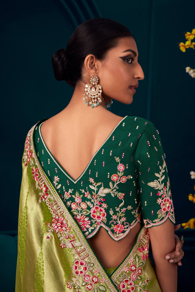 Malachite Bloom Saree